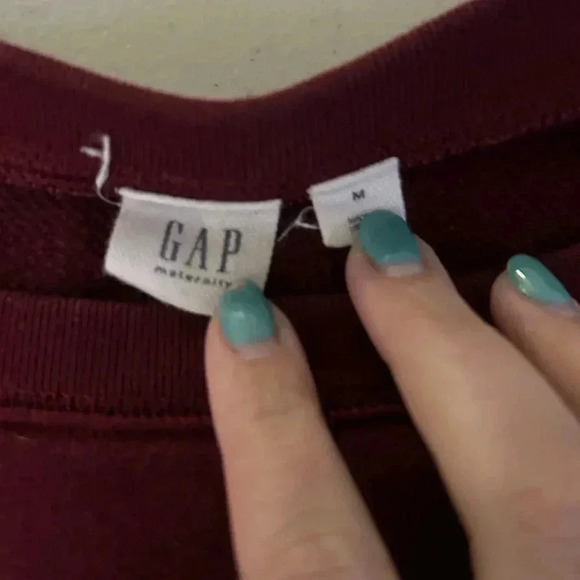 Gap Maternity Maroon Sweater With Zippers On The Side Size Medium - Picture 3 of 5